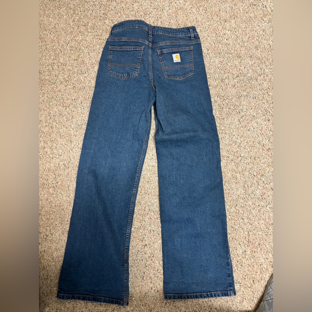 Carhartt Boy’s  Wide-Leg Jeans in Blue Denim- Size 16 - Picture 2 of 4
